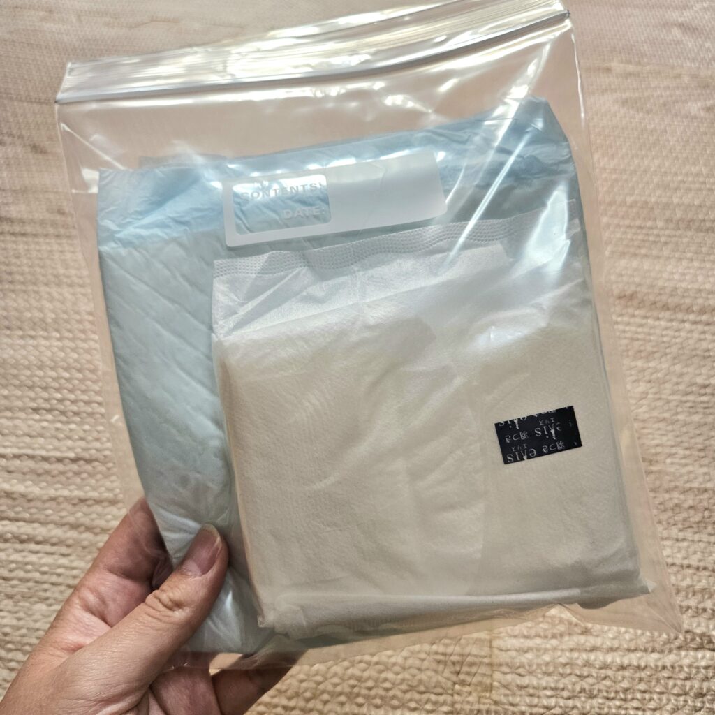 作成した破水セット